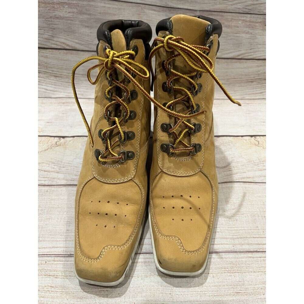 Timberland Women’s Ankle Wedge Premium Wheat Leather Boots Size 7 - Picture 4 of 9